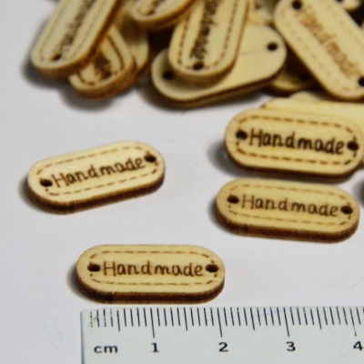 Etikett "Handmade" Holz natur